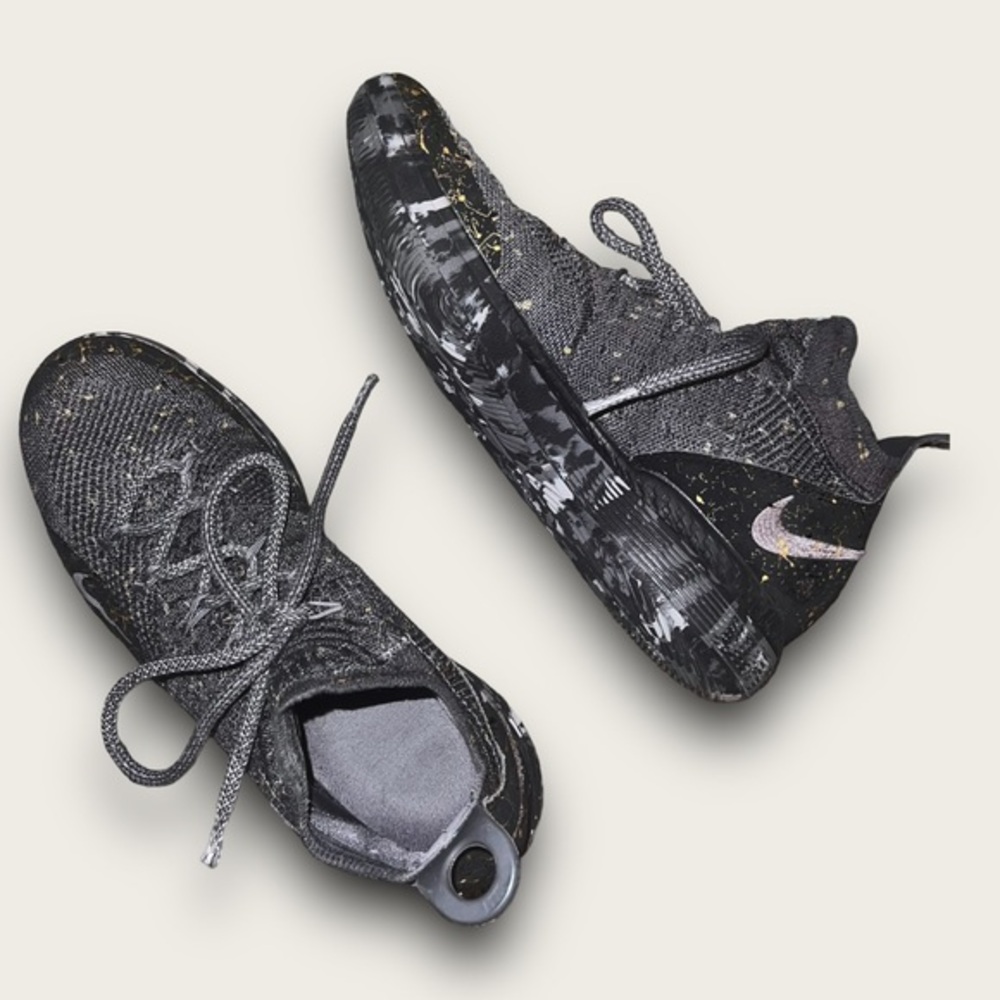 Nike Air Zoom Kevin Durant KD 11 XI Gold Splatter Flyknit Grey Camo AO2604-901